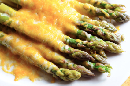 Baked Asparagus with Cheddar Melt